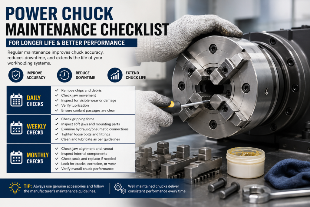 Power Chuck Maintenance Checklist for CNC Chucks